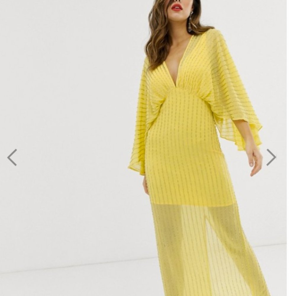 NWT ASOS DESIGN kimono maxi dress linear sequin